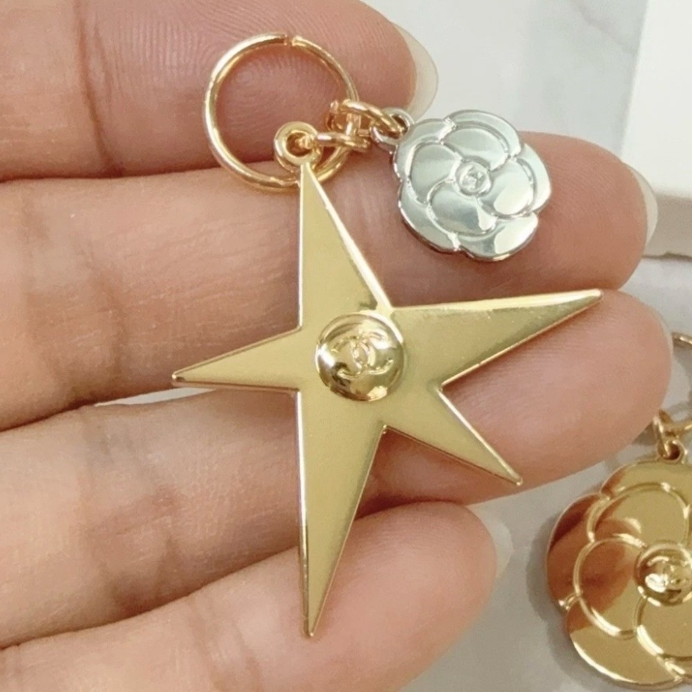 Chanel Gold Star and Silver Camellia Charm With Box - Picture 5 of 5